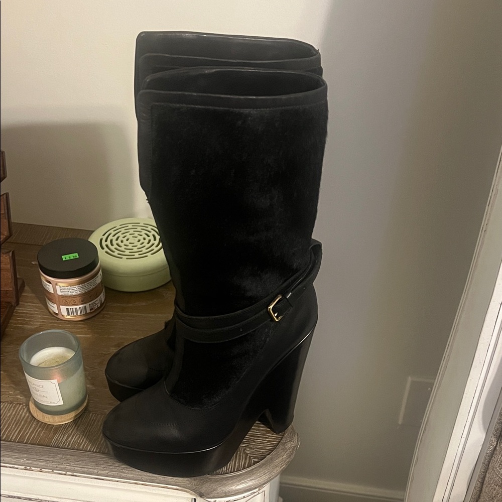 Derek Lam Black Heeled Boots with Strap